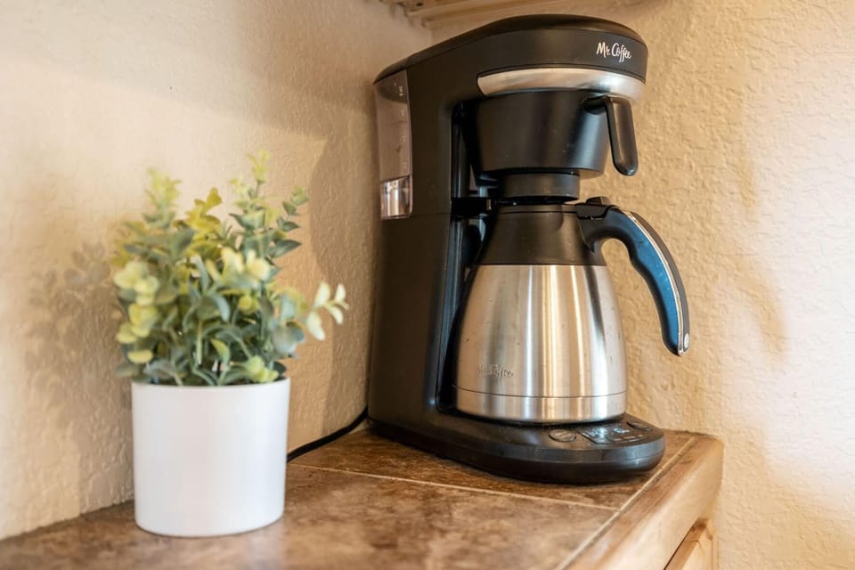 House 1 - Coffee pot, coffee and filters provided