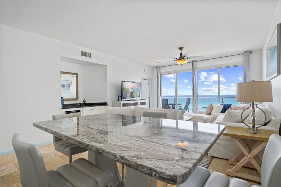 Enjoy dinner with views of the ocean