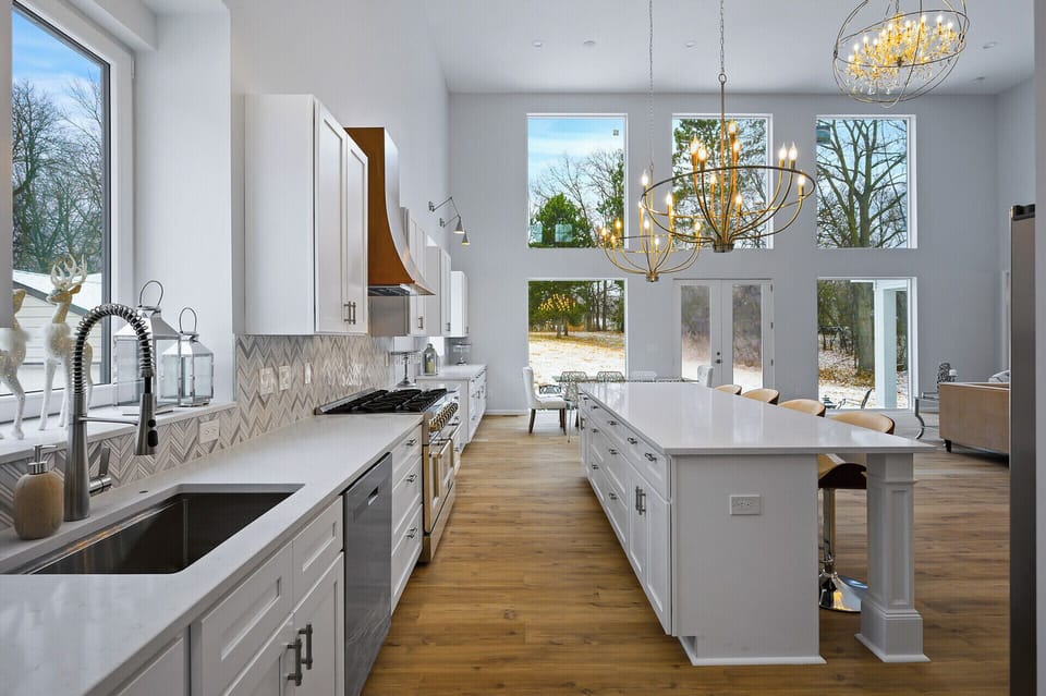 Kitchen fully stocked for cooking.