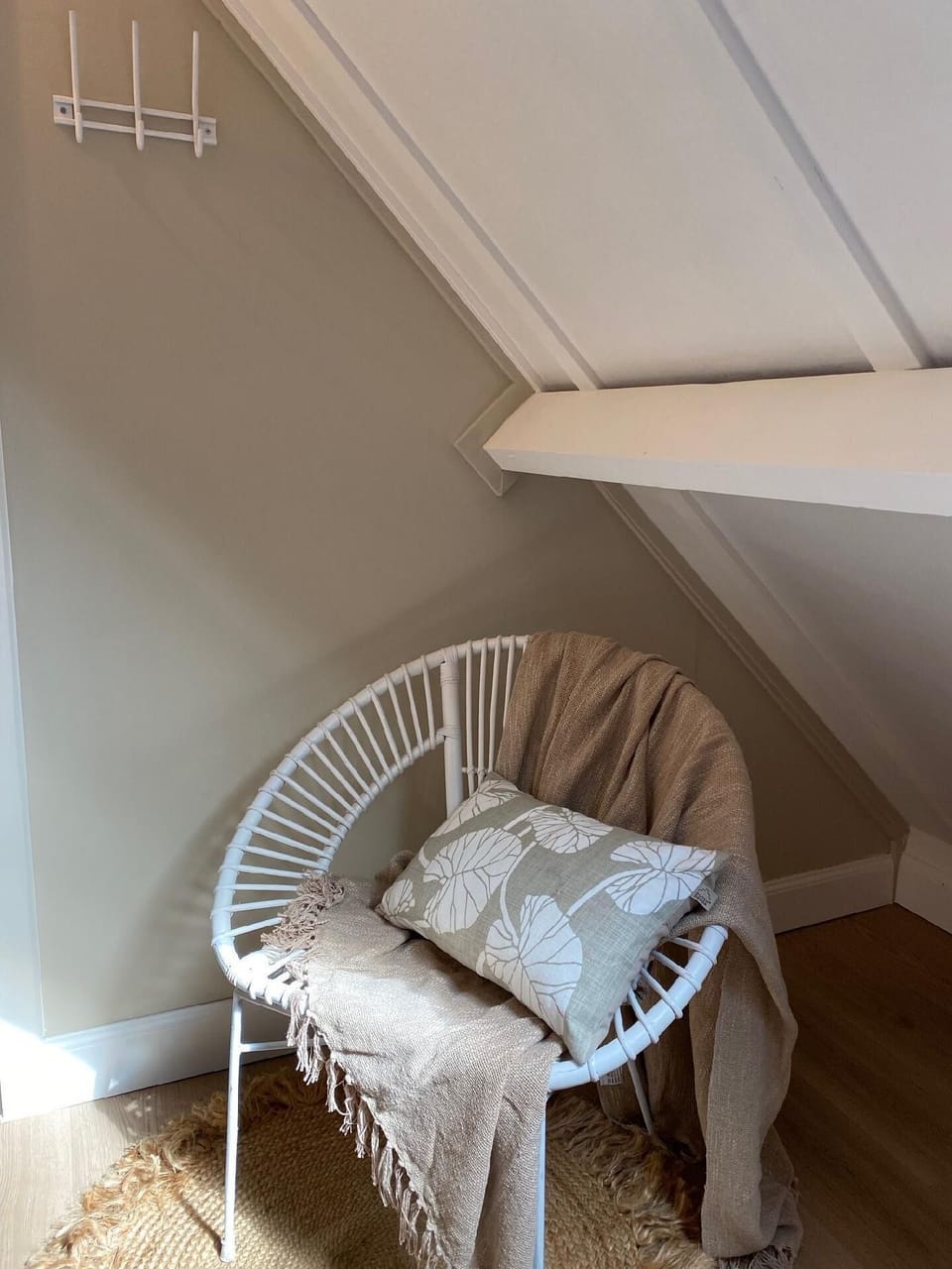 Chair on the room with single beds