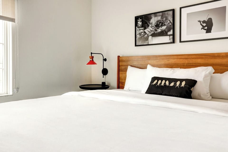 Sink into cloud-soft bedding for a deeply restful night.