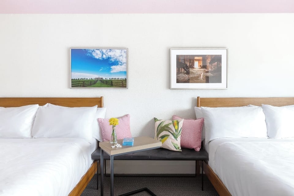 Settle in comfortably with two plush beds and cozy accents.