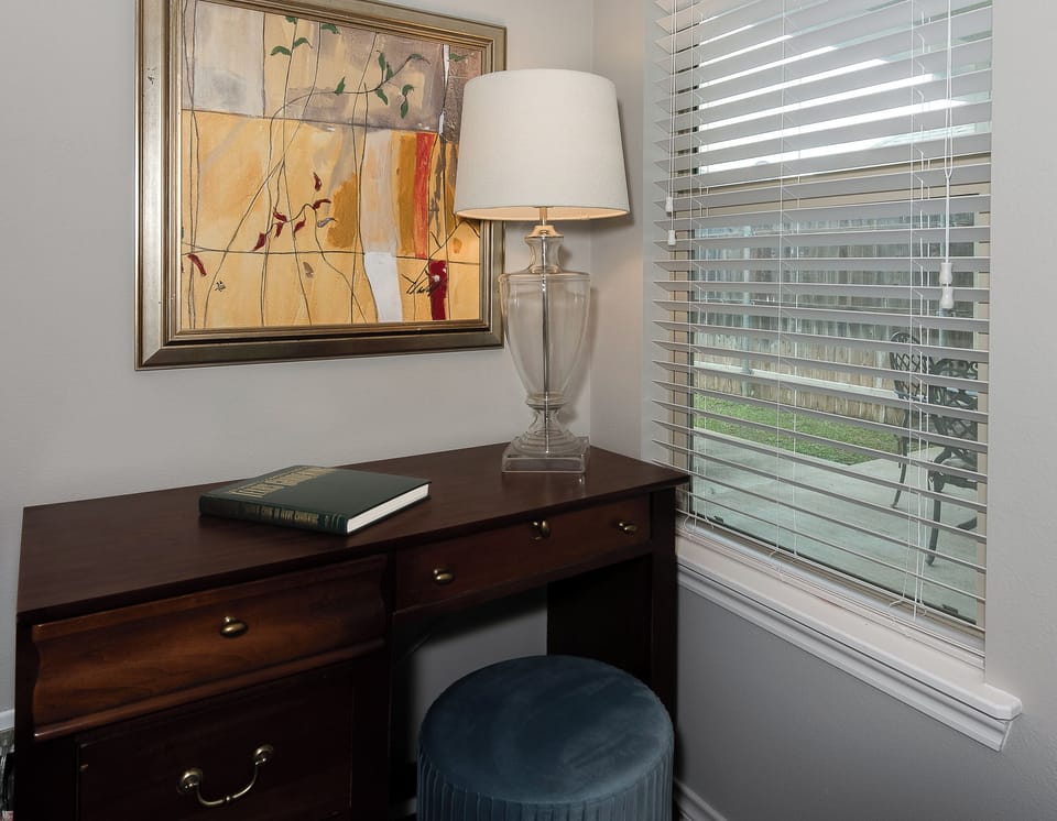 Work area in primary bedroom