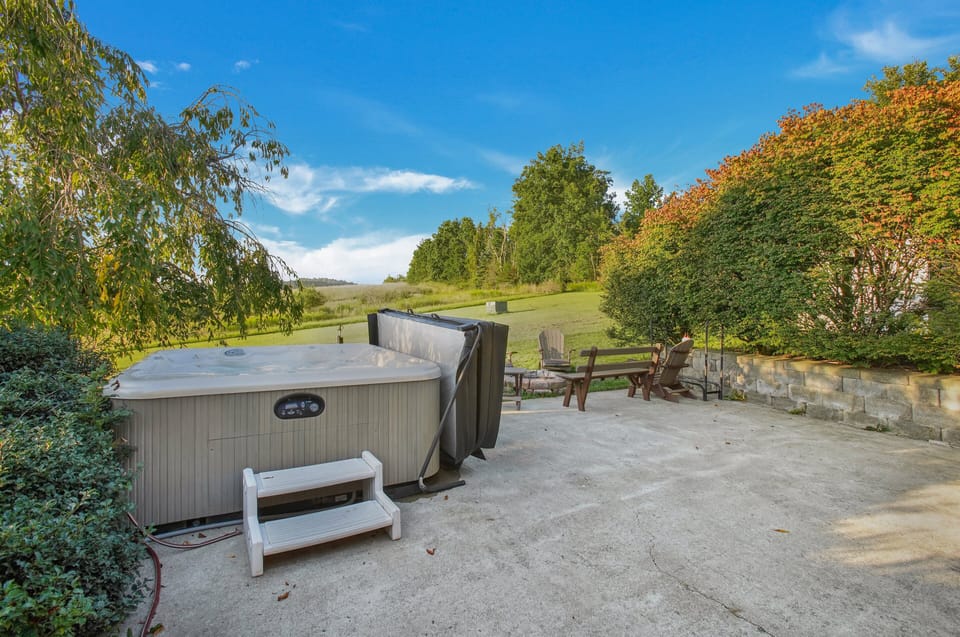 Soak your worries away in the bubbling hot tub!