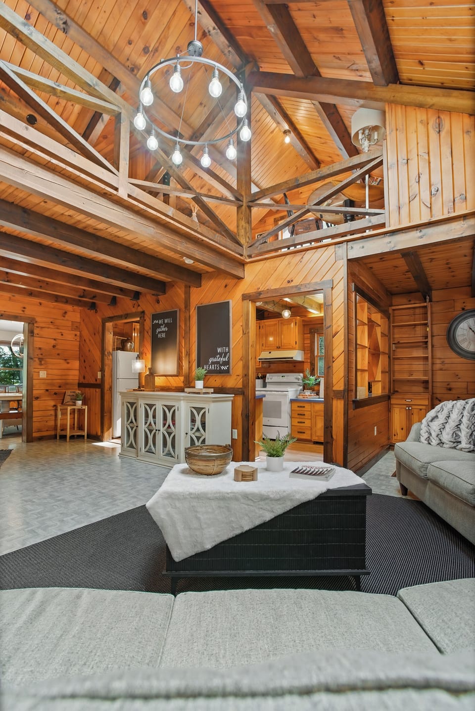Step into the living room space with ease and kick your feet up after a long day of fun and adventure!