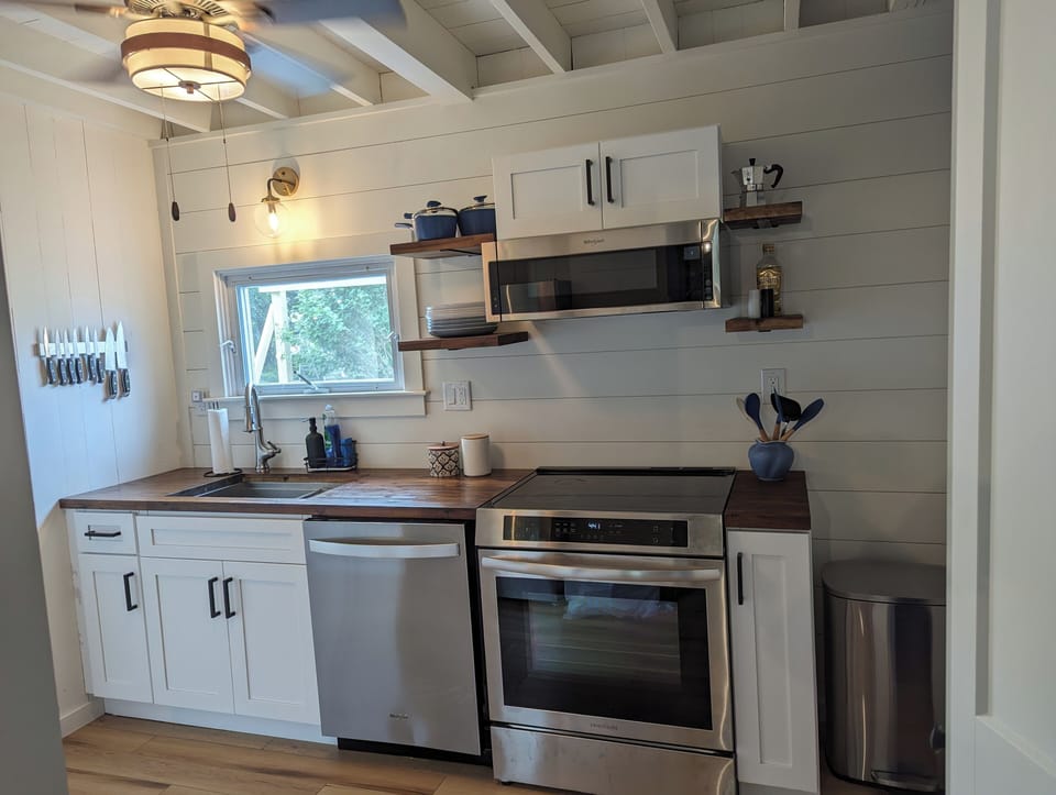 renovated kitchen with induction stove