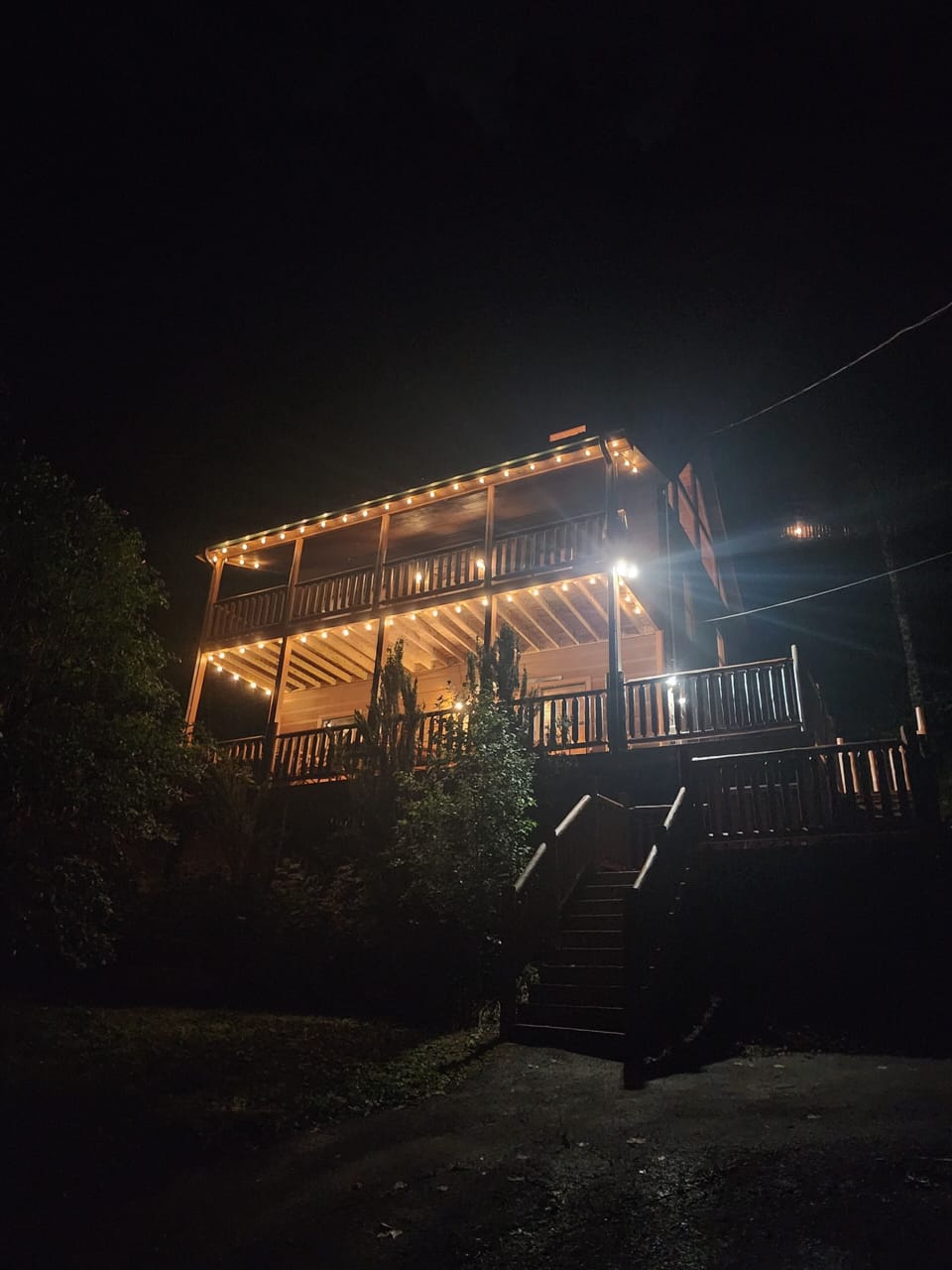 Each level of the deck features dimmable lighting!