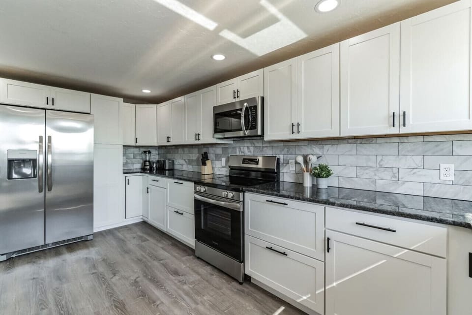 Kitchen and dining area designed for easy meal prep and group dining