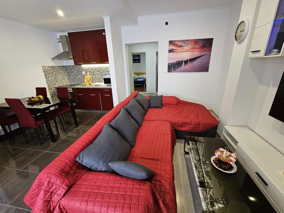 Living room and kitchen