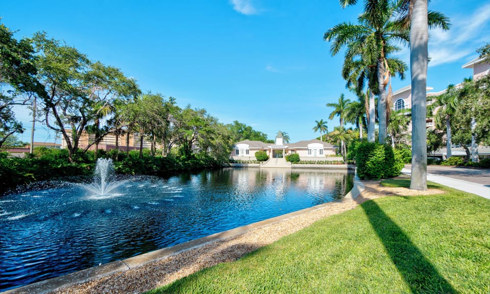 Fountain at front of property