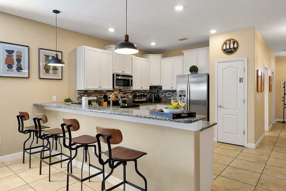 Plenty of seating space to gather ‘round for morning coffee and memorable meals together.