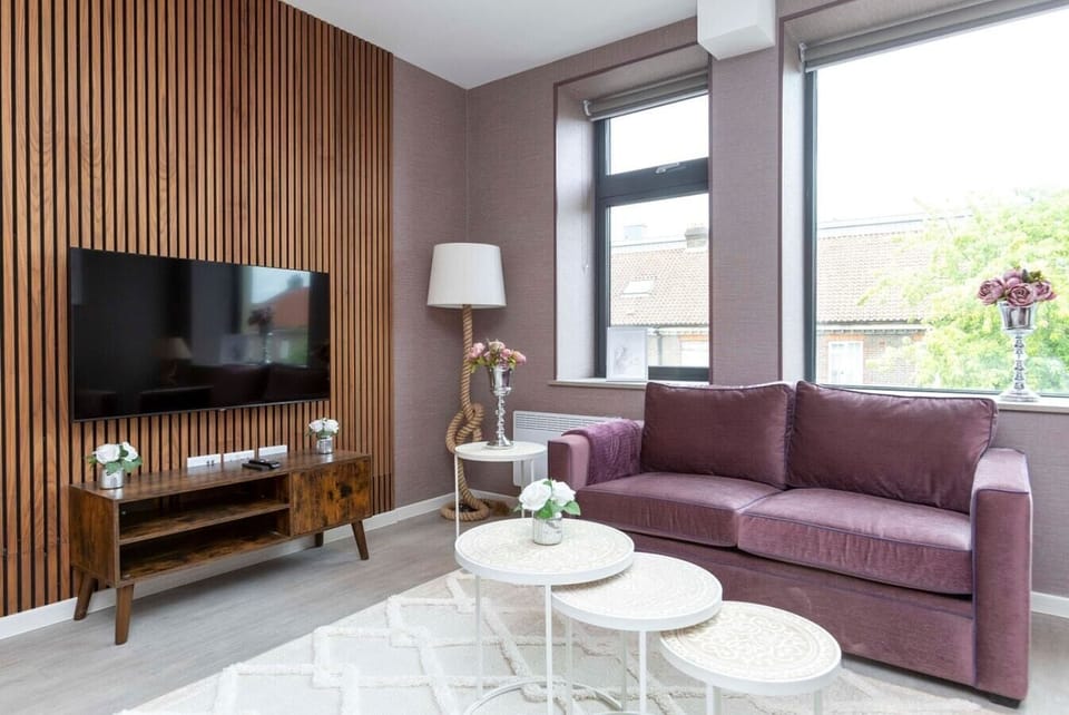Integrated living and kitchen spaces in an open layout.