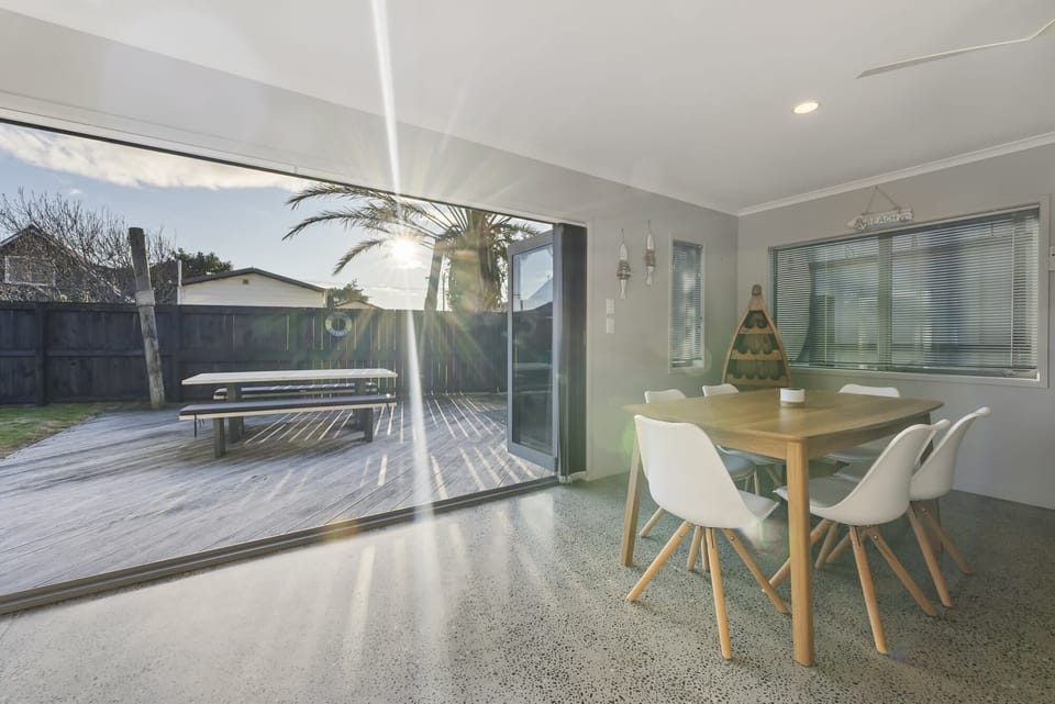 large sliding doors leading to deck