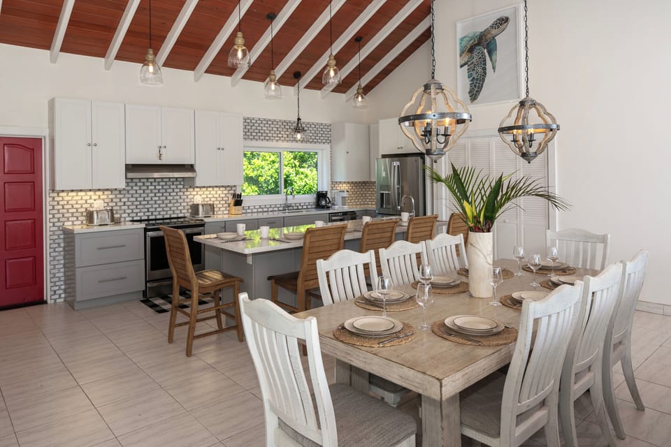 Vaulted Dining and Kitchen