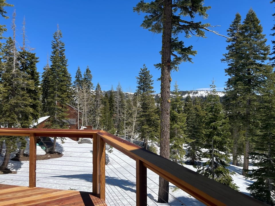 Forest views around the deck.