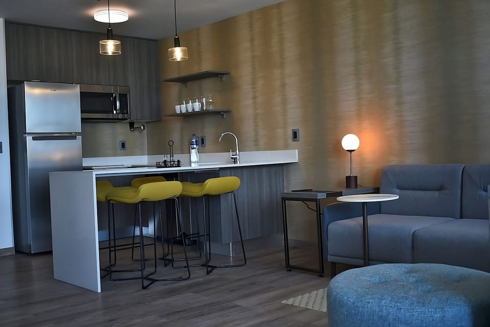 Start mornings at the breakfast bar with fresh coffee.