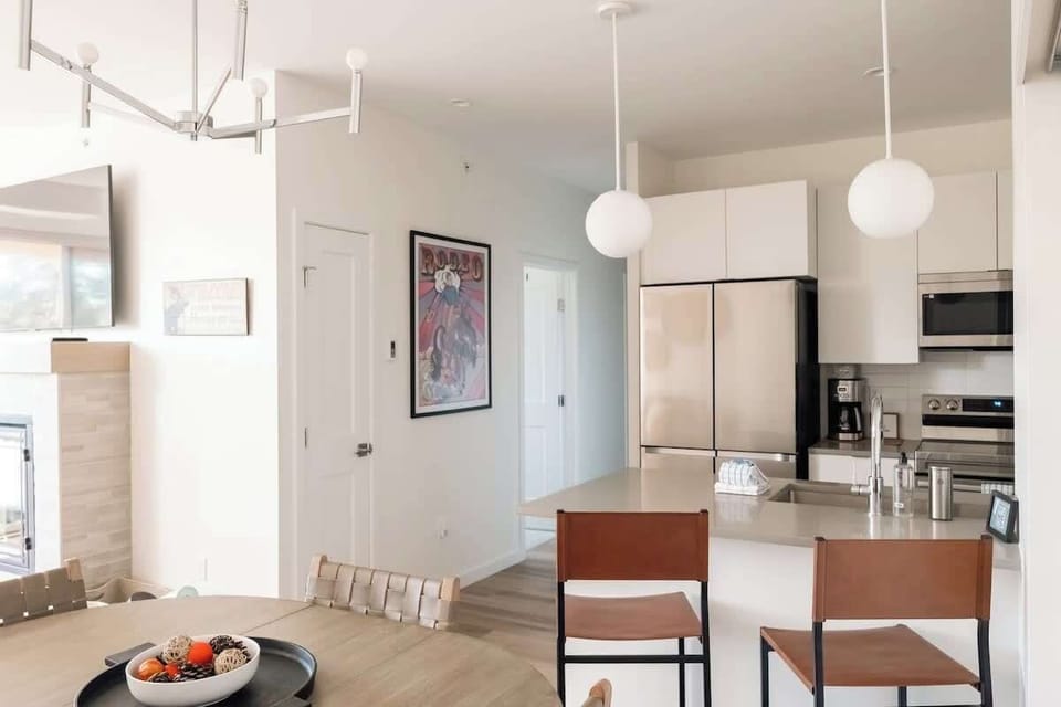 Dining area and kitchen counter seating