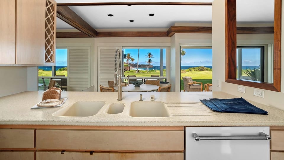 Poipu Sands at Poipu Kai Resort #514 - Ocean View Kitchen - Parrish Kauai