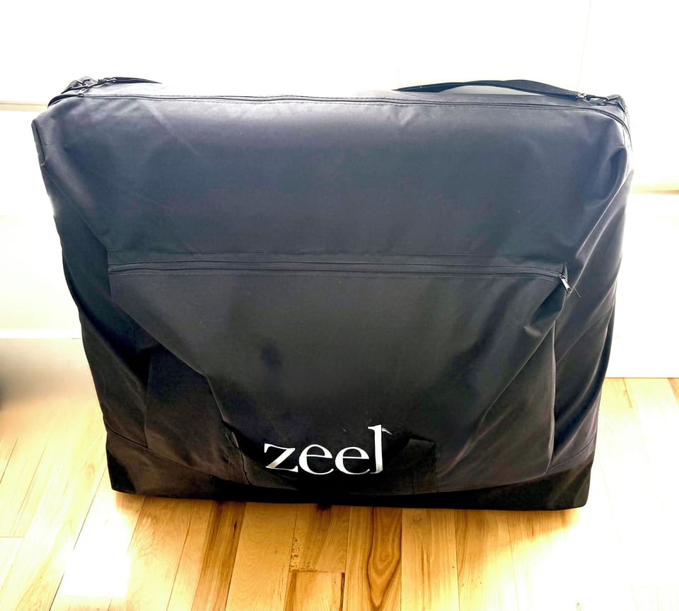 Zeel massage table available for guest use.