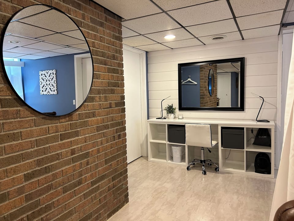 Makeup Vanity in Lower Family Room 