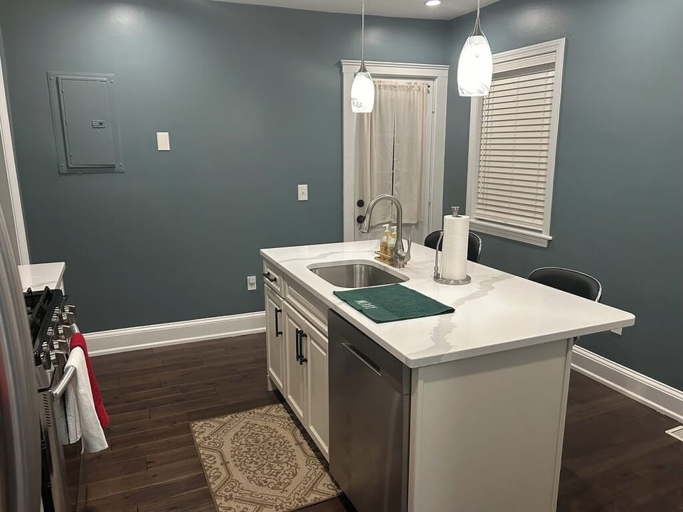 Kitchen view from pantry/laundry room