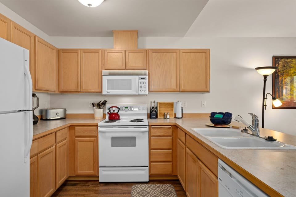 Start the day off with a hearty breakfast prepared in the home's full kitchen