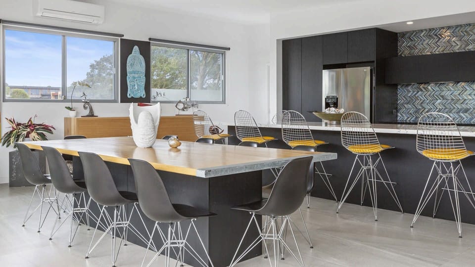 Open planned kitchen and dining area