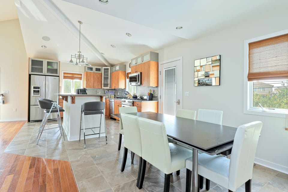 Dining room and kitchen