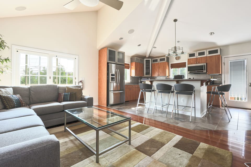 Living room and kitchen