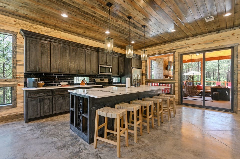 Plenty of kitchen island seating