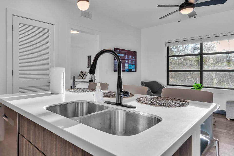 Enjoy the calming colors in the living room!