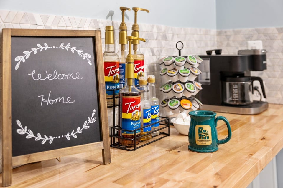Fully stocked coffee bar