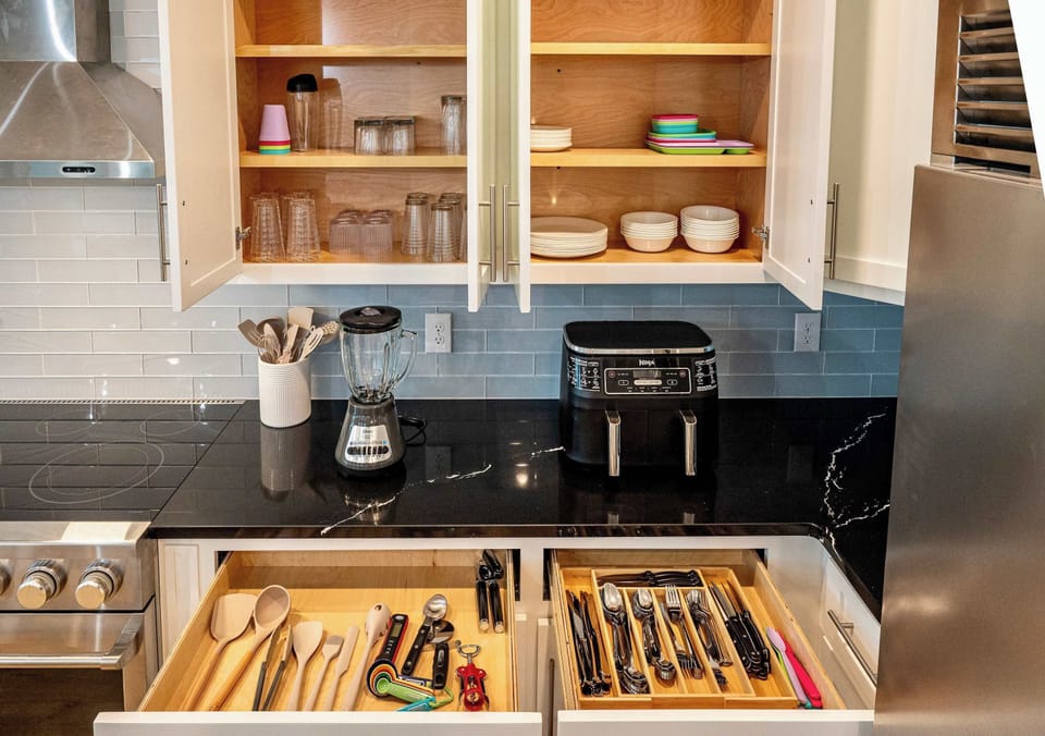 Fully stocked kitchen for those large family cook outs.