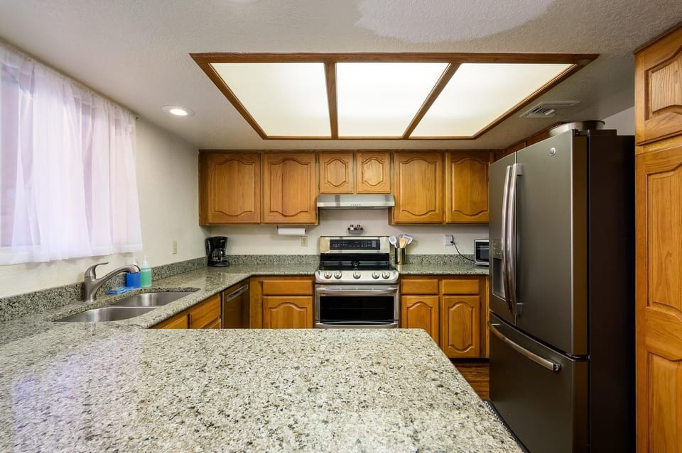 Bright kitchen has everything you need.