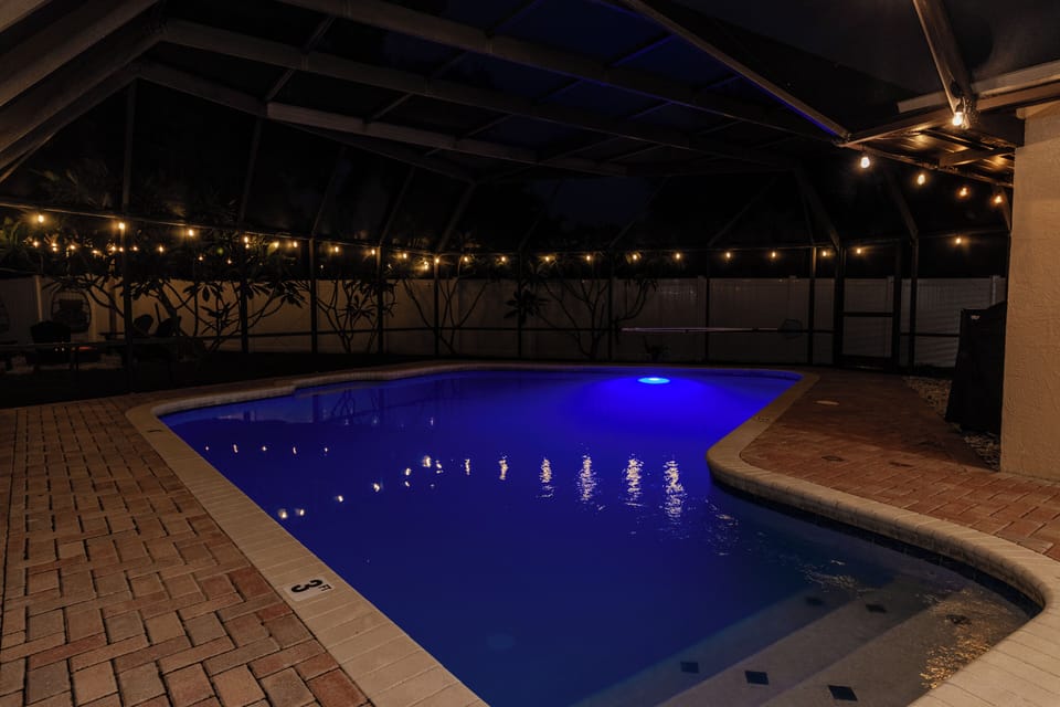 Pool night time view 