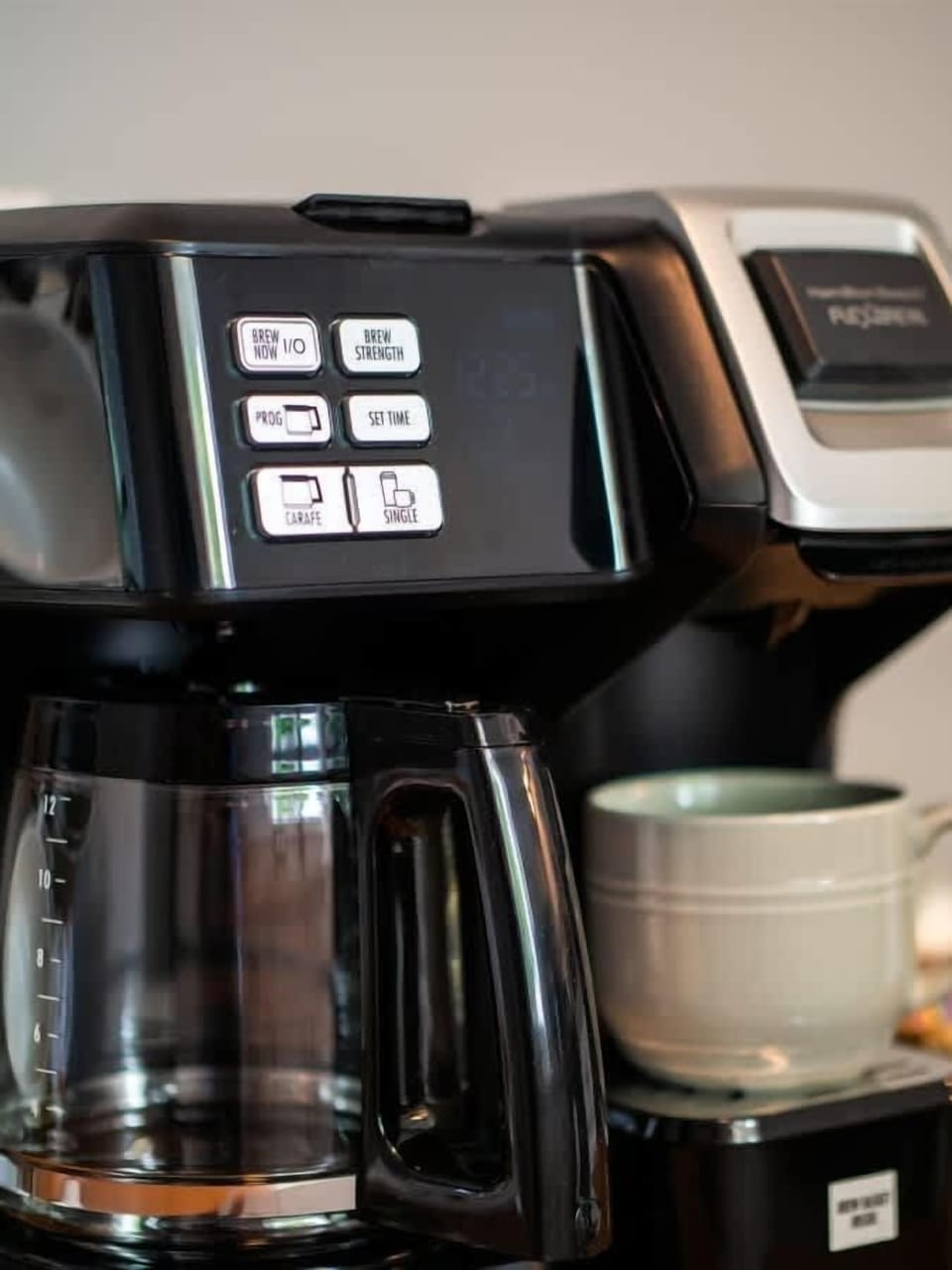 Brew a fresh cup anytime at the convenient coffee maker station