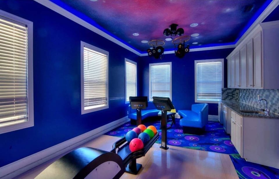 Bowling alley sitting area