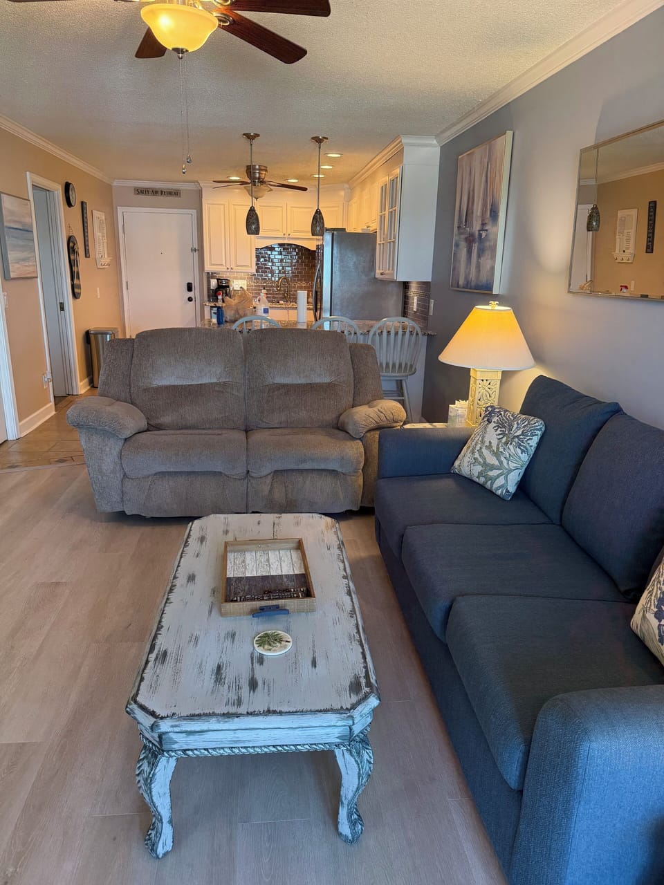 Pull out sofa plus love seat in living area