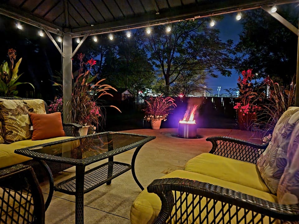 Enjoy a warm fire outdoors