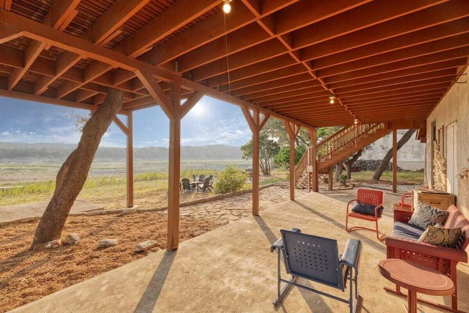 Relax and enjoy our endless backyard on our lower patio