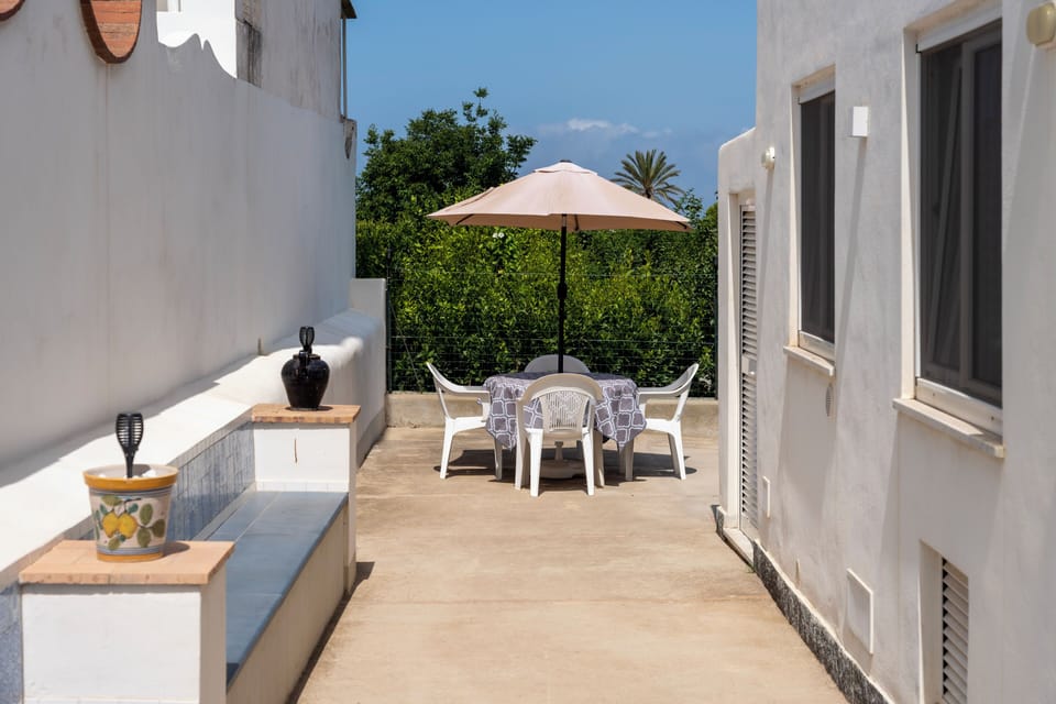 Bench and outdoor lunch area