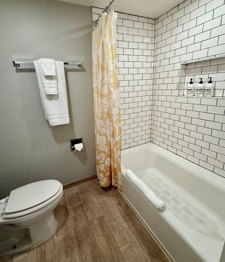 Start fresh each day in your clean, practical bath area.