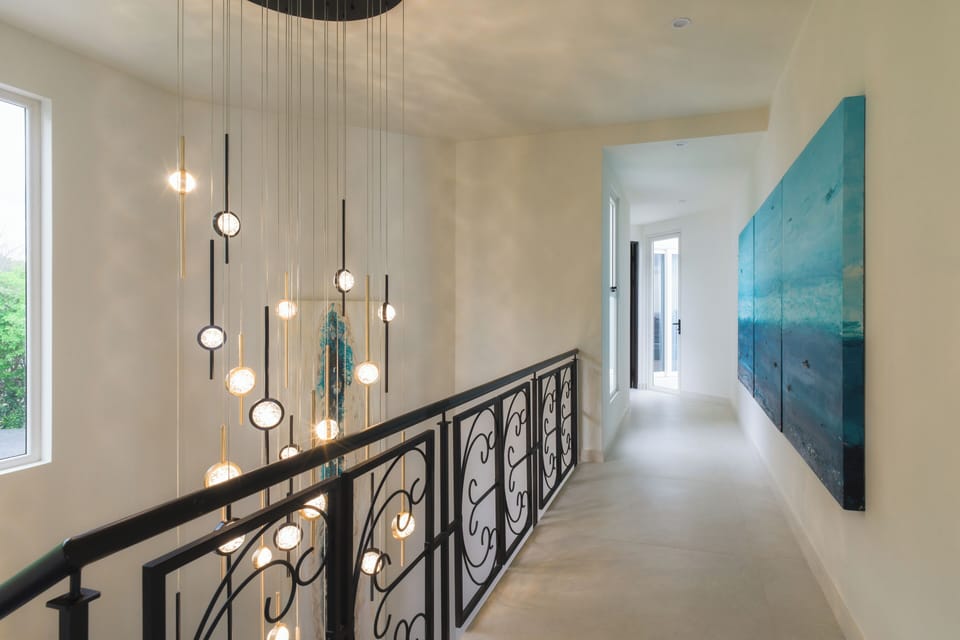 Upstairs corridor to 3 bedrooms - Artistic interior design is incredible