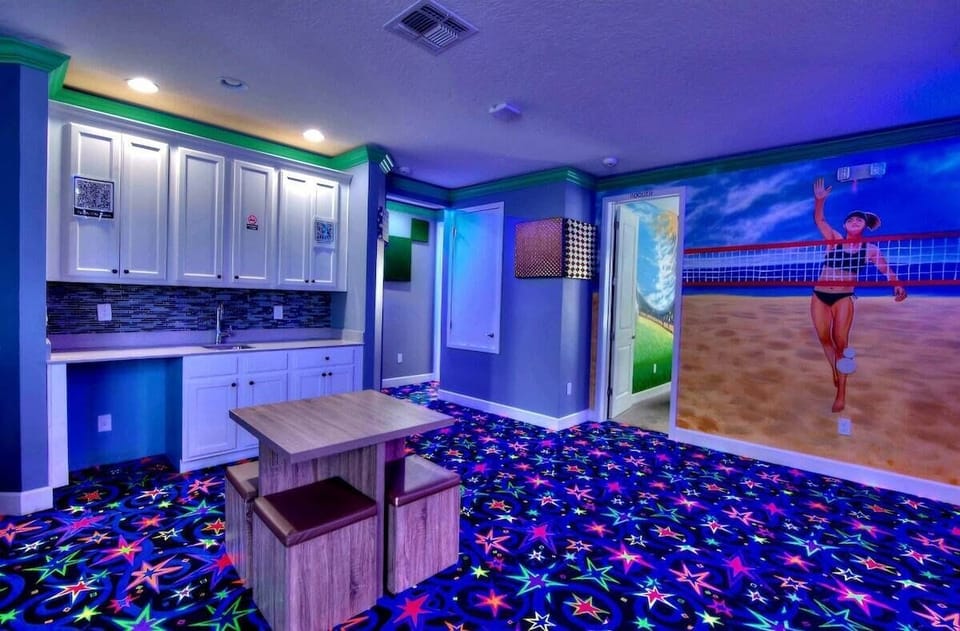 Sitting Area and Mini Kitchen in Bowling Room