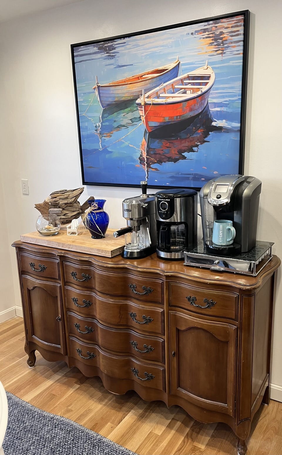 Coffee Station.  K-Cup, Pot and Espresso Maker.  Many essentials too.