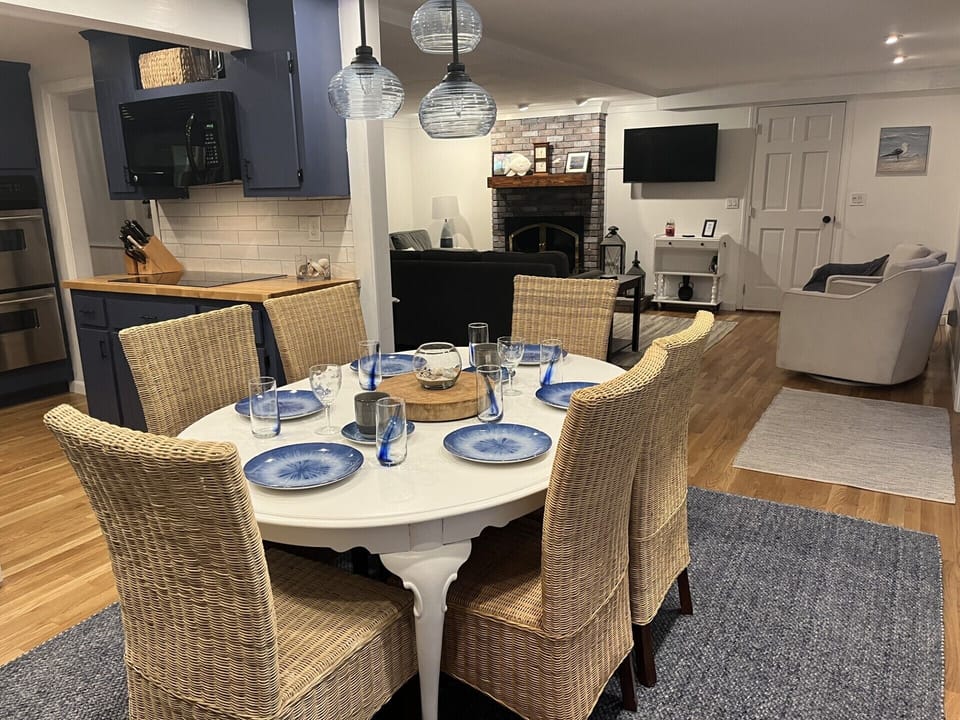 Open concept to living room and easy access to the deck.