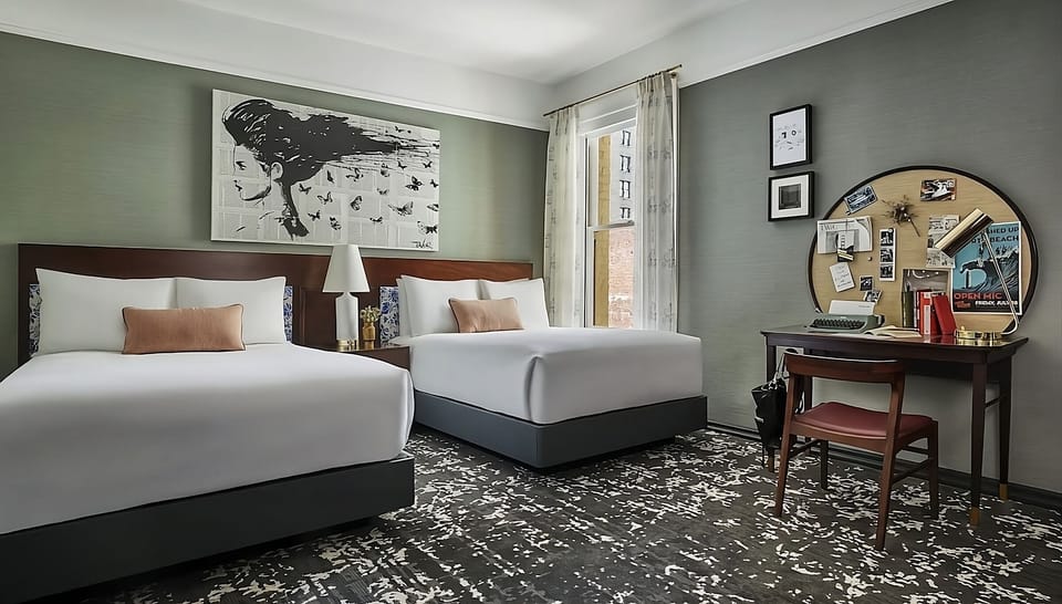 Sleep comfortably with two plush beds and plenty of space.