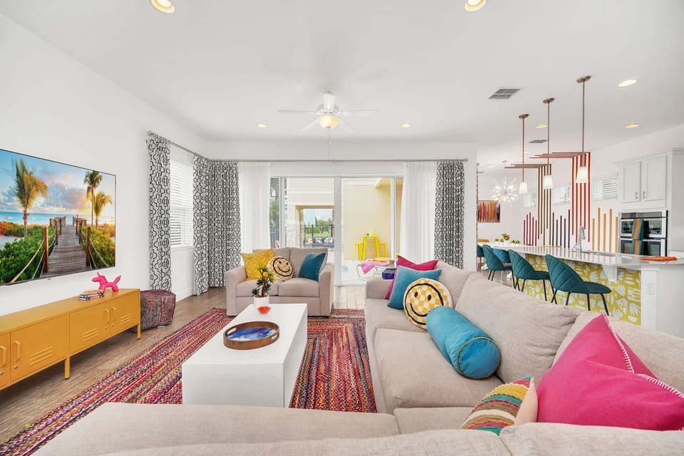Gather in the spacious living room, designed with comfort in mind and ideal for entertaining guests or enjoying family time