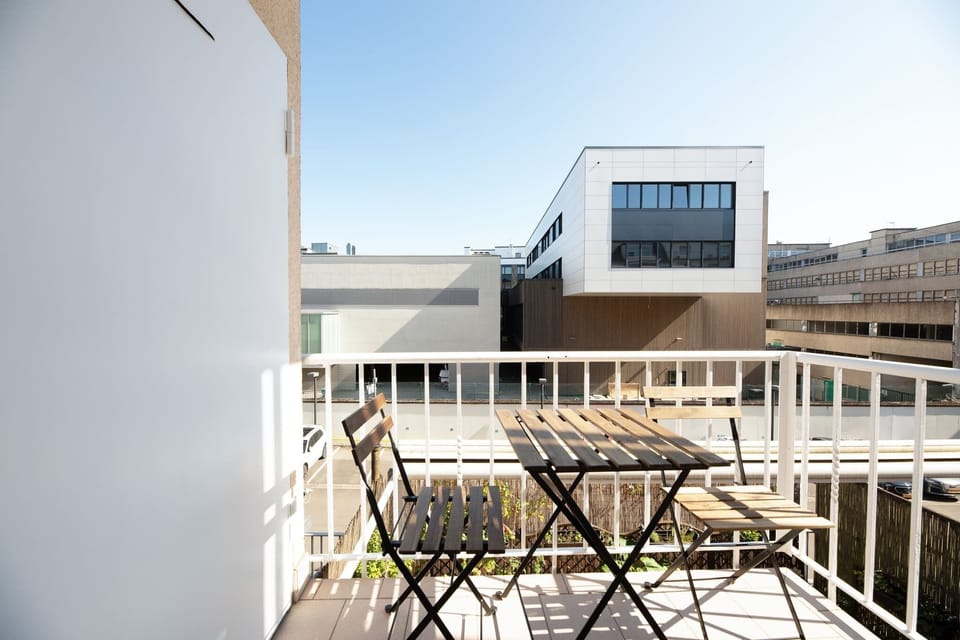 Enjoy fresh air and lovely views from our private balcony, furnished with a cozy seating area, perfect for morning coffee or evening relaxation.