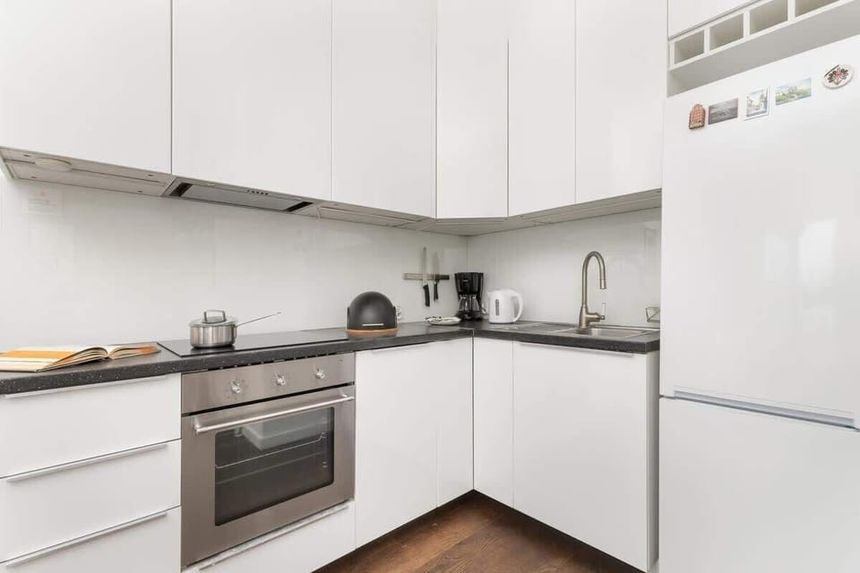 Kitchenette with a toaster.